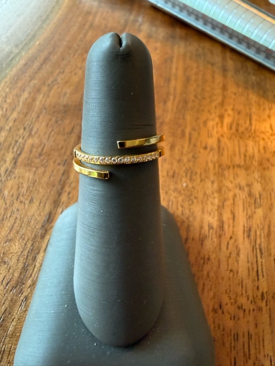 Ellie Vail Jewelry - Gold Tone Crisscross Pave Stackable Ring - Women's Jewelry size 5